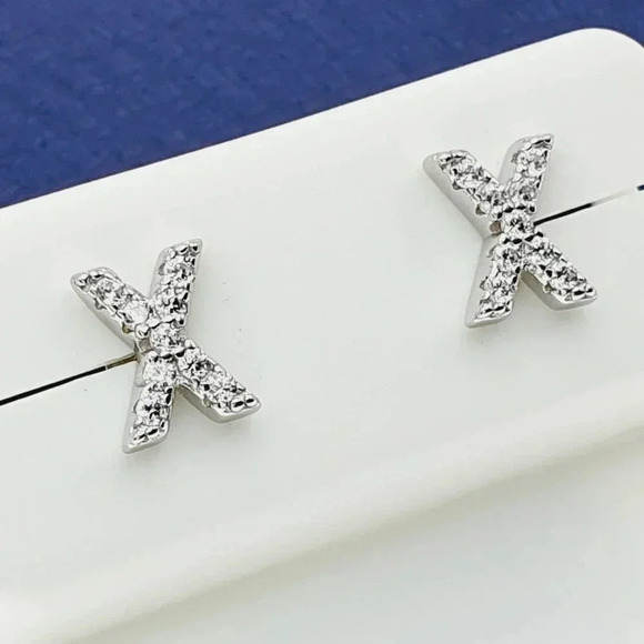 "#925 Sterling Silver CZ Stud Earrings for Women/Girl, US925P1084 - Picture 5 of 7